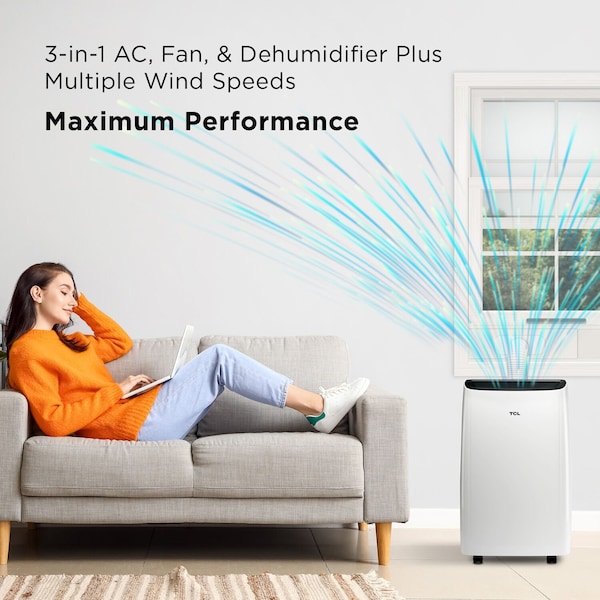 Tcl 7,000 BTU SACC 11,000 BTU ASHRAE Smart Portable Air Conditioner - H7P38W
