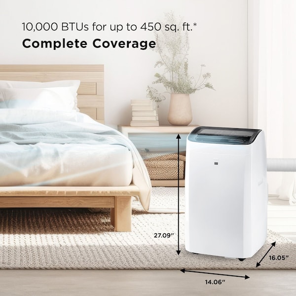 Tcl 10,000 BTU 14,000 BTU ASHRAE Smart Portable Air Conditioner with Heat - H10PH36W