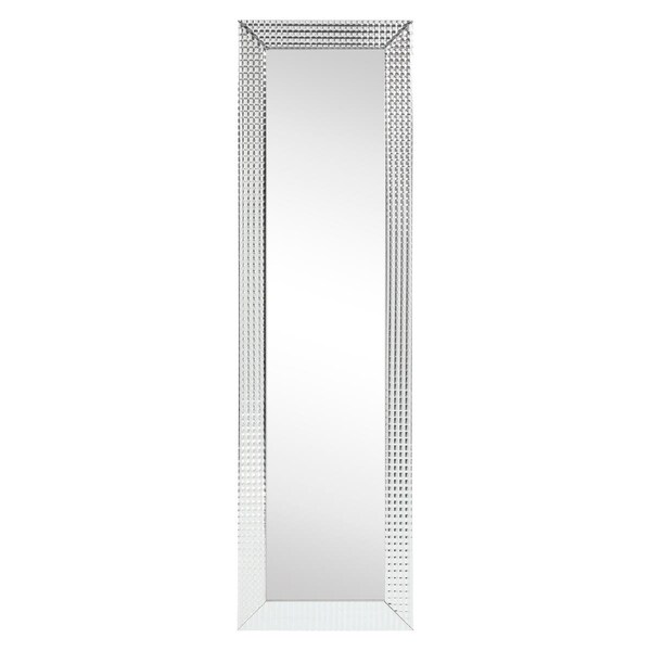 Solid Storage Supplies Bling Beveled Glass Cheval Mirrorsolid Wood Frame Covered w/Beveled Prism Mirror Panels - SO2573303