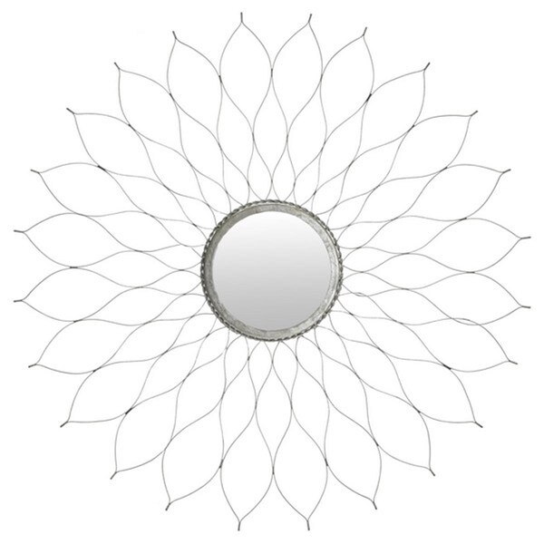 Safavieh 1 x 35 x 35 in. Flower Mirror, Silver - MIR3000C