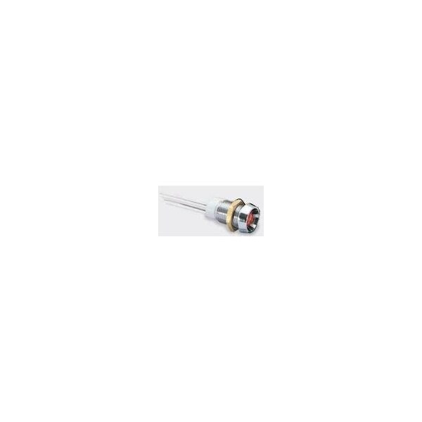 Indicadores de montaje en panel LED arcoeléctrico T1-3/4 LH cromo con LED rojo de 1.7V - LH1050WL3700