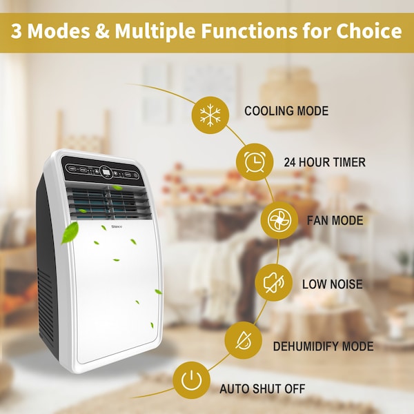 Edendirect 4,000 BTU Portable Air Conditioner Cools 200 Sq. Ft. with Dehumidifier, 2 Fan Speeds and Remote - ED-SPF1-08C