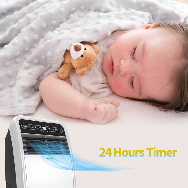 Edendirect 4,000 BTU Portable Air Conditioner Cools 200 Sq. Ft. with Dehumidifier, 2 Fan Speeds and Remote - ED-SPF1-08C