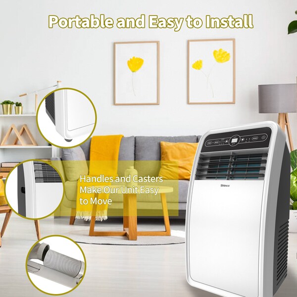 Edendirect 4,000 BTU Portable Air Conditioner Cools 200 Sq. Ft. with Dehumidifier, 2 Fan Speeds and Remote - ED-SPF1-08C