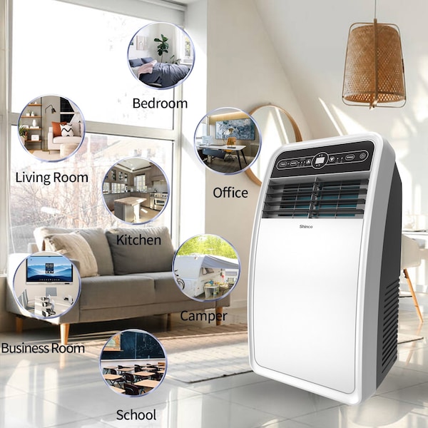 Edendirect 4,000 BTU Portable Air Conditioner Cools 200 Sq. Ft. with Dehumidifier, 2 Fan Speeds and Remote - ED-SPF1-08C