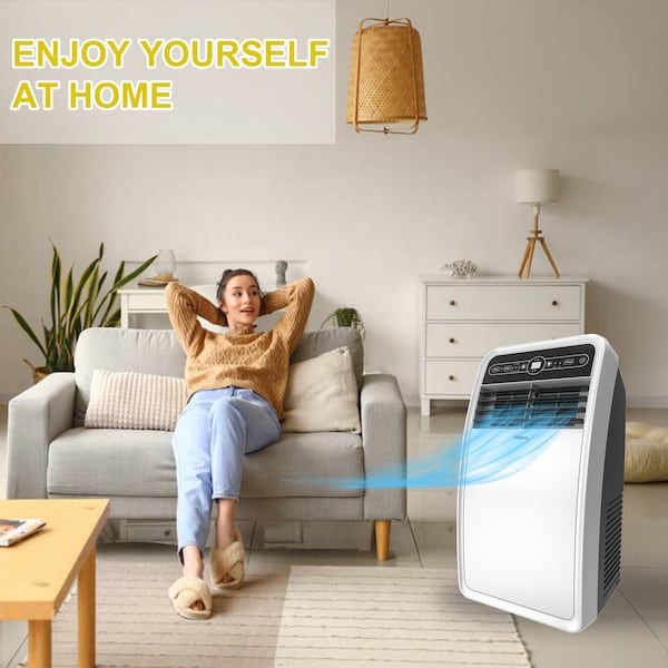 Edendirect 4,000 BTU Portable Air Conditioner Cools 200 Sq. Ft. with Dehumidifier, 2 Fan Speeds and Remote - ED-SPF1-08C