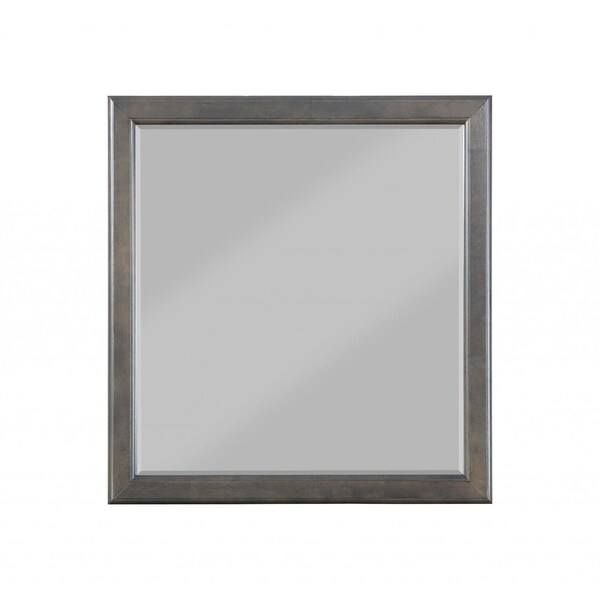 Homeroots 1 x 36 x 38 in. Dark Gray Wood Mirror - 347120