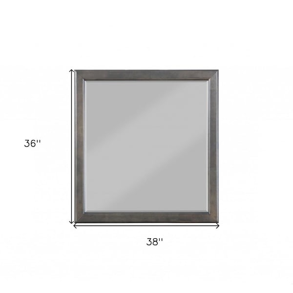 Homeroots 1 x 36 x 38 in. Dark Gray Wood Mirror - 347120