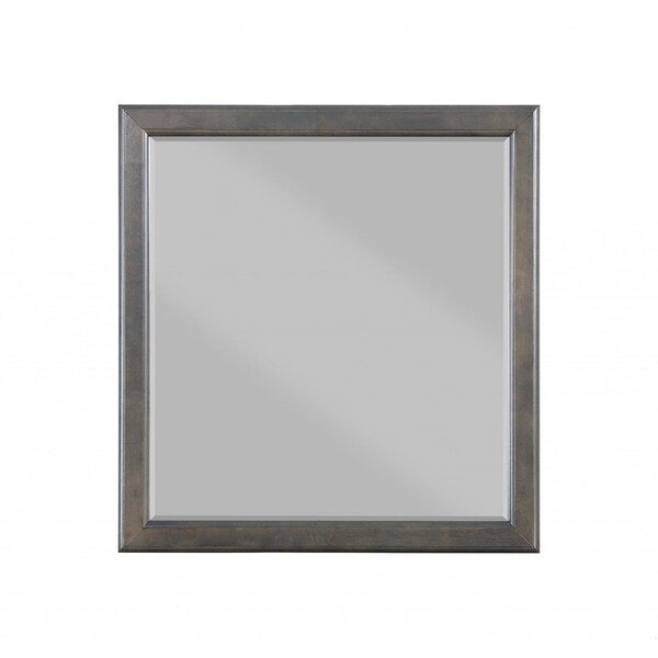 Homeroots 1 x 36 x 38 in. Dark Gray Wood Mirror - 347120