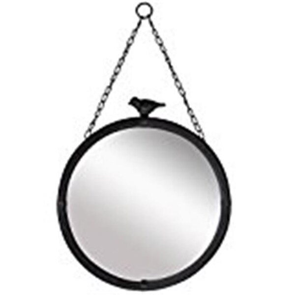 Accent Plus Accent Plus 10018489 Hanging Mirror with Faux Leather Strap - 15.8 x 1 x 27.8 in. - 10018489