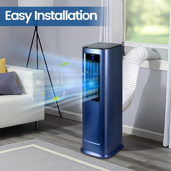 Elexnux 7,800 BTU DOE 7, 00 Sq. Ft. Portable Air Conditioner Cools and 1100W Heater with Remote in Blue - IR-KYR35A1