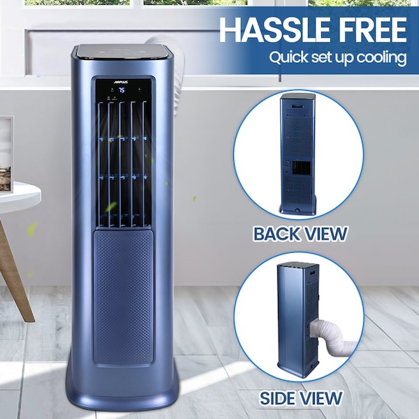 Elexnux 7,800 BTU DOE 7, 00 Sq. Ft. Portable Air Conditioner Cools and 1100W Heater with Remote in Blue - IR-KYR35A1