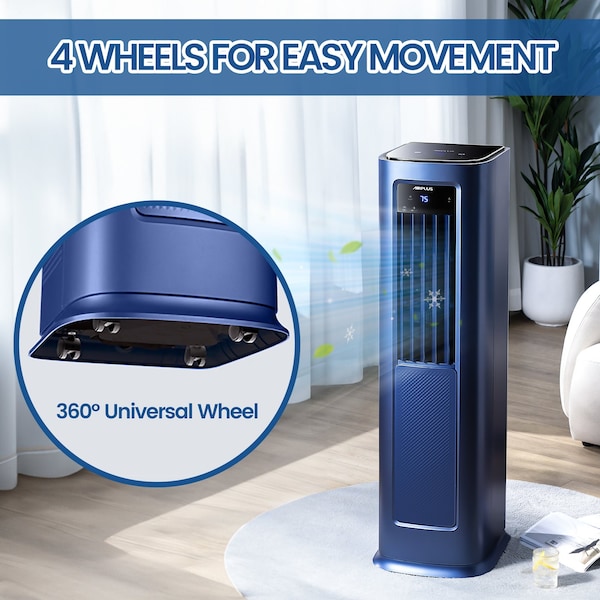 Elexnux 7,800 BTU DOE 7, 00 Sq. Ft. Portable Air Conditioner Cools and 1100W Heater with Remote in Blue - IR-KYR35A1
