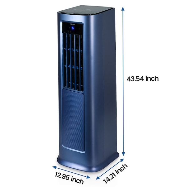 Elexnux 7,800 BTU DOE 7, 00 Sq. Ft. Portable Air Conditioner Cools and 1100W Heater with Remote in Blue - IR-KYR35A1