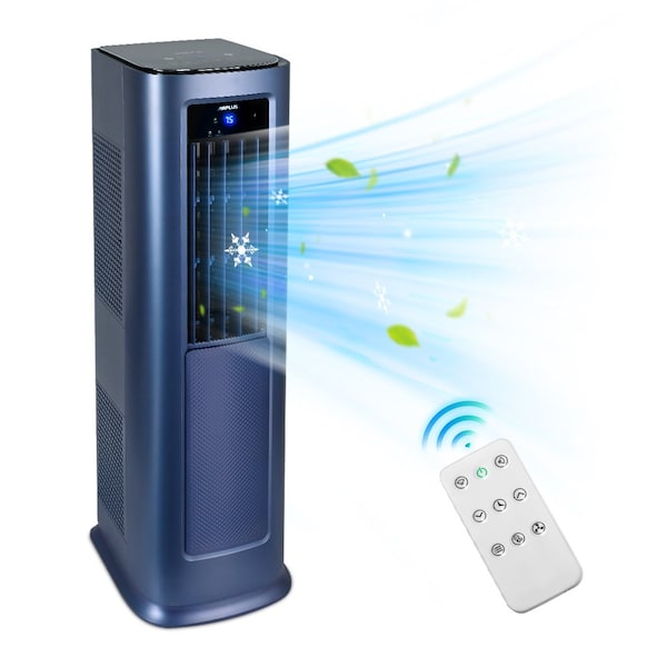 Elexnux 7,800 BTU DOE 7, 00 Sq. Ft. Portable Air Conditioner Cools and 1100W Heater with Remote in Blue - IR-KYR35A1