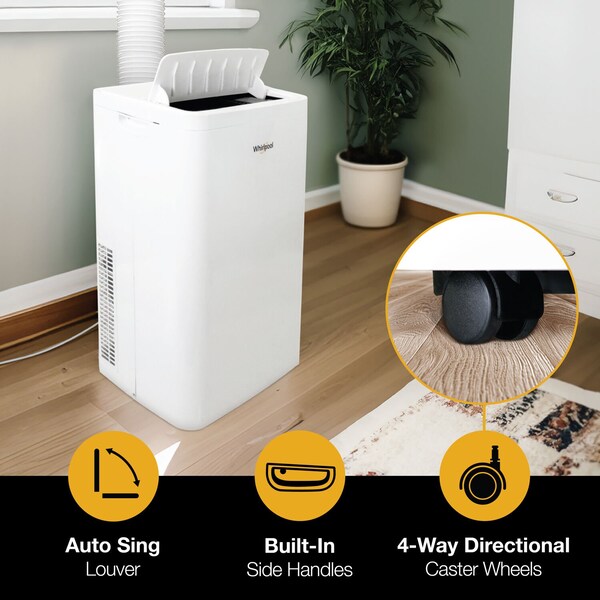 Whirlpool 12,000 BTU ASHRAE 8,300 BTU SACC Portable Air Conditioner - WHNP121AW