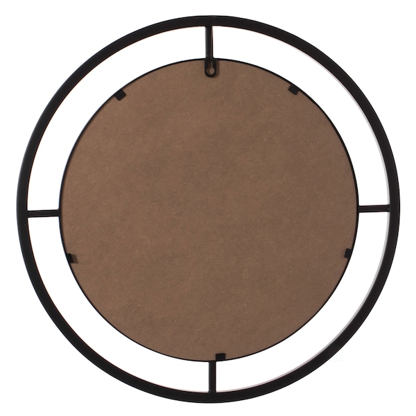 Uniquewise Decorative Round Shaped with Circle Ring Frame Black Metal Wall Mounted Modern Mirror - QI004578
