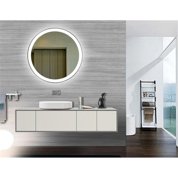Paris Mirror 40 x 2 x 40 in. Round Galaxy Illuminated Mirror with 6000K LED Backlight - GALA40406000