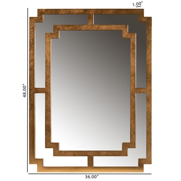 Baxton Studio Dayana Modern and Contemporary Antique Gold Finished Wood Accent Wall Mirror - 222-12932-ZORO