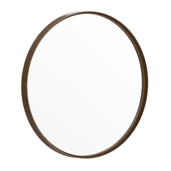 Flash Furniture 27.5" Round Bronze Metal Framed Accent Wall Mirror - HFMHD-275-CRE8-512315-GG