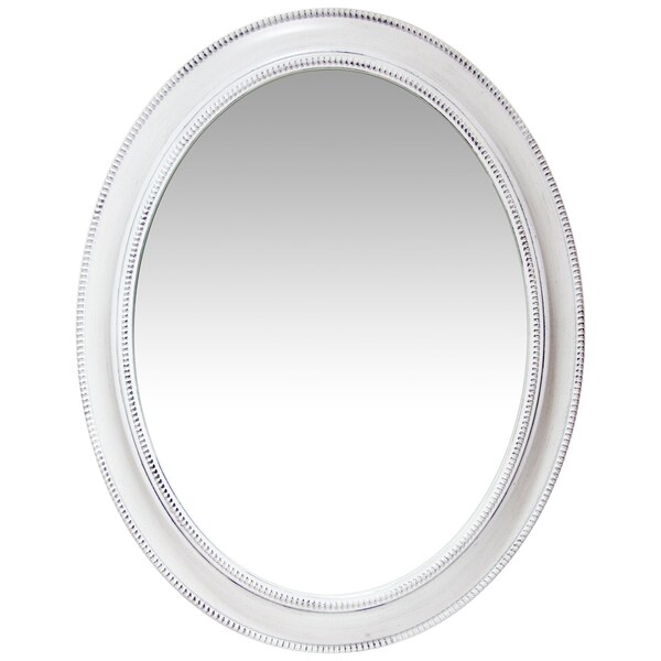 Infinity Instruments Sonore - H 30 x W 24 in Antique White Decorative Frame Wall Mirror - 15370WH