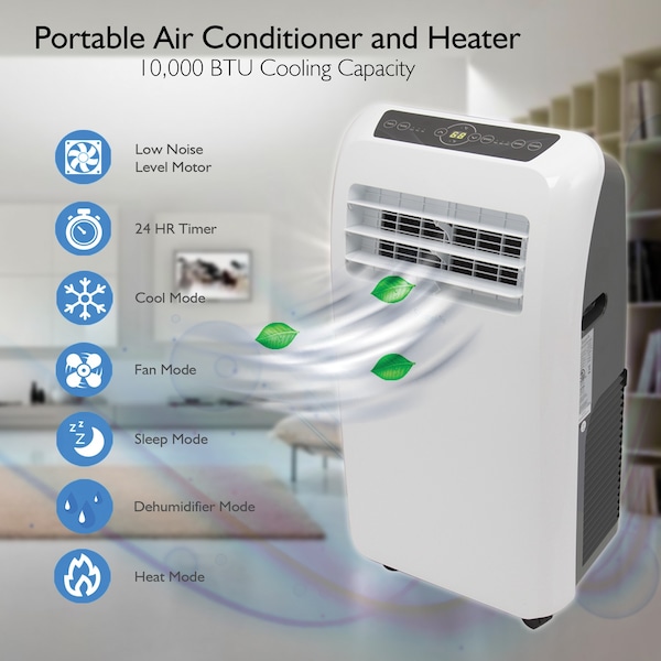 Serenelife Portable Room Air Conditioner (10,000 BTU) - SLACHT108