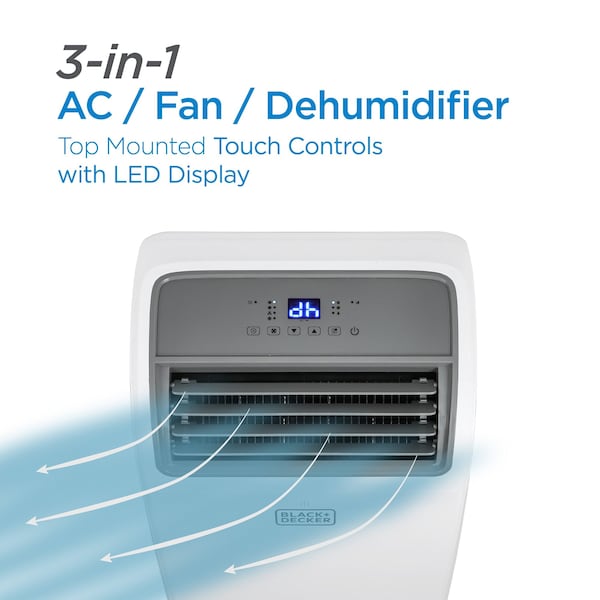 Black & Decker 8,000 BTU Portable Air Conditioner SACC/CEC12,500 BTU ASHRAE 128 - BPT08WTB