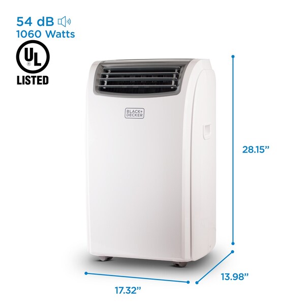 Black & Decker 8,000 BTU Portable Air Conditioner SACC/CEC12,500 BTU ASHRAE 128 - BPT08WTB