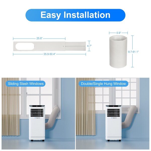 Edendirect 6,000 BTU Portable Air Conditioner Cools 450 Sq. Ft. with Heater, Dehumidifier and Remote in White - ED-OX-10KH