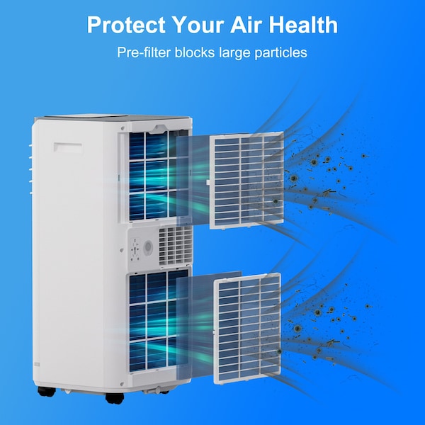 Edendirect 6,000 BTU Portable Air Conditioner Cools 450 Sq. Ft. with Heater, Dehumidifier and Remote in White - ED-OX-10KH