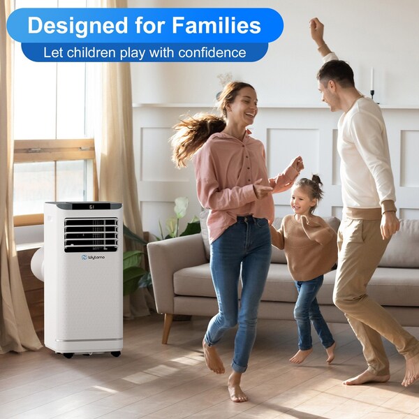 Edendirect 6,000 BTU Portable Air Conditioner Cools 450 Sq. Ft. with Heater, Dehumidifier and Remote in White - ED-OX-10KH