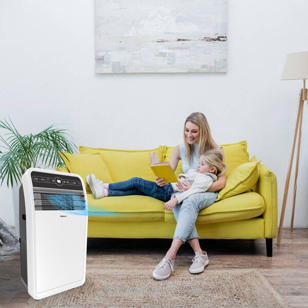 Edendirect 6,400 BTU Portable Air Conditioner Cools 300 Sq. Ft. with Dehumidifier, 3 Fan Speeds and Remote - ED-SPF1-10C