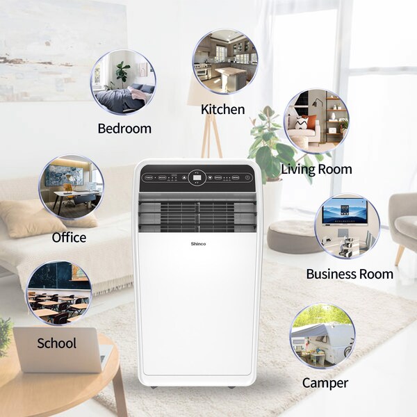 Edendirect 6,400 BTU Portable Air Conditioner Cools 300 Sq. Ft. with Dehumidifier, 3 Fan Speeds and Remote - ED-SPF1-10C