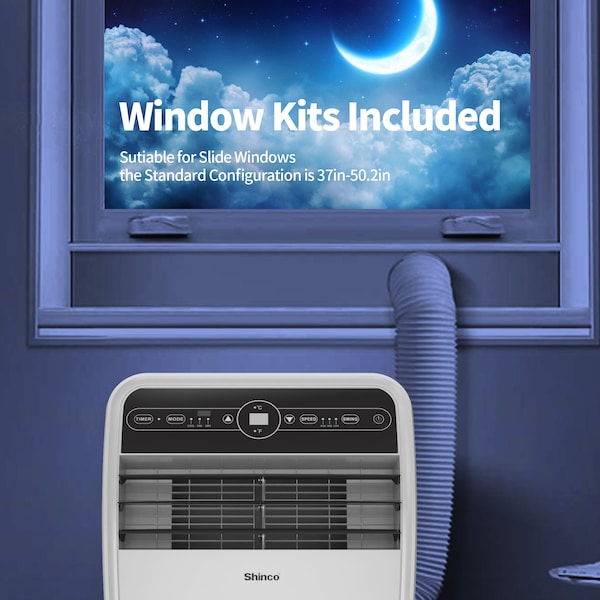 Edendirect 6,400 BTU Portable Air Conditioner Cools 300 Sq. Ft. with Dehumidifier, 3 Fan Speeds and Remote - ED-SPF1-10C