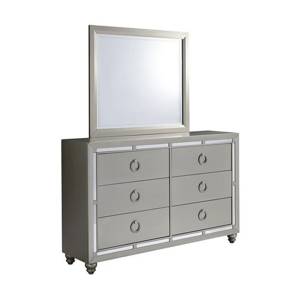 Global Furniture Usa Global Furniture USA RILEY 1621 MIRROR Riley Silver Mirror - RILEY (1621) MIRROR