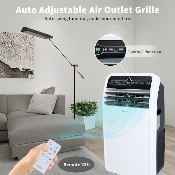 Edendirect 7,800 BTU Portable Air Conditioner Cools 400 Sq. Ft. with Dehumidifier, 3 Fan Speeds and Remote - ED-SPF1-12C