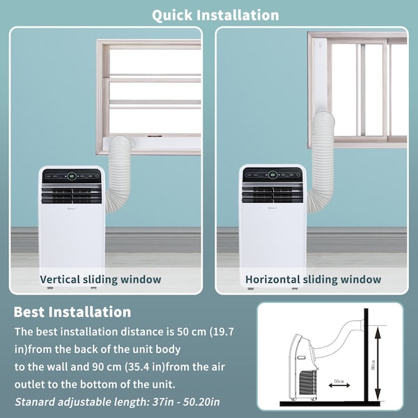 Edendirect 7,800 BTU Portable Air Conditioner Cools 400 Sq. Ft. with Dehumidifier, 3 Fan Speeds and Remote - ED-SPF1-12C