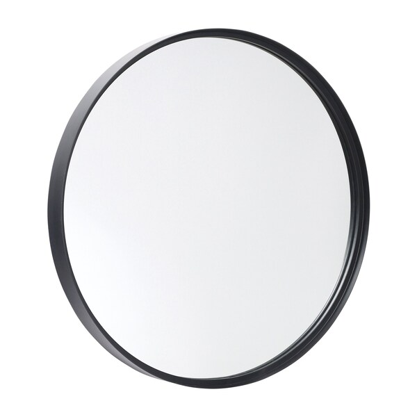 Flash Furniture 30in Round Black Metal Framed Accent Wall Mirror - HMHD-22M116YA-BLK-GG