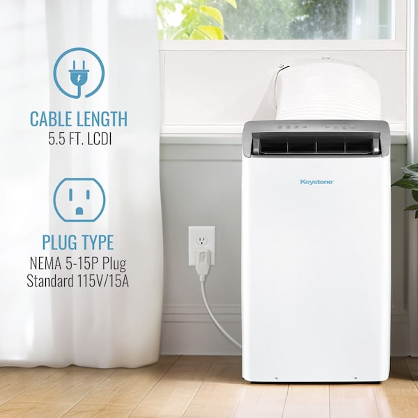 Keystone 12,000 BTU ASHRAE/10,000 BTU DOE Portable Inverter Air Conditioner with Remote Control - KSTAP10PINV