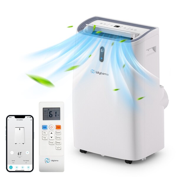 Edendirect 9,500 BTU Portable Air Conditioner Cools 700 Sq. Ft. with Heater, Dehumidifier and Wi-Fi in White - ED-OX-14KHW