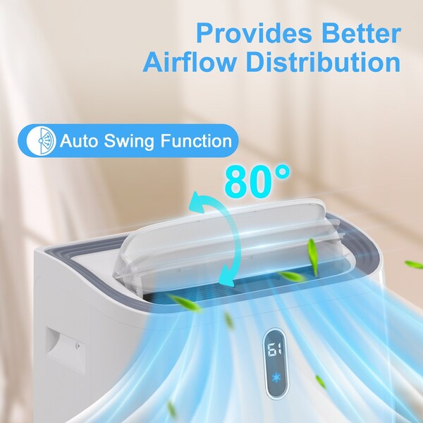 Edendirect 9,500 BTU Portable Air Conditioner Cools 700 Sq. Ft. with Heater, Dehumidifier and Wi-Fi in White - ED-OX-14KHW