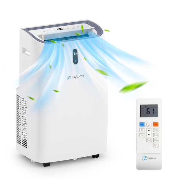 Edendirect 9,500 BTU Portable Air Conditioner Cools 700 Sq. Ft. with Heater, Dehumidifier and Remote in White - ED-OX-14KH
