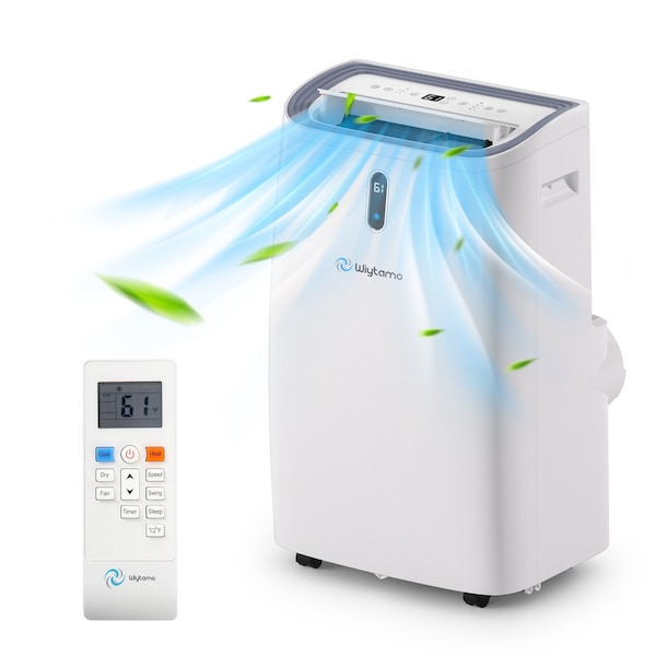 Edendirect 9,500 BTU Portable Air Conditioner Cools 700 Sq. Ft. with Heater, Dehumidifier and Remote in White - ED-OX-14KH