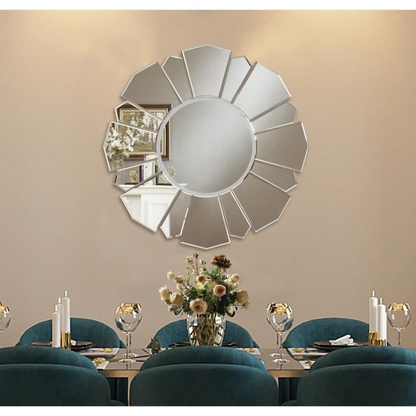 Escenario 0.7 x 32.7 x 32.7 in. Evalyn Round Modern Accent Mirror - ES2625178