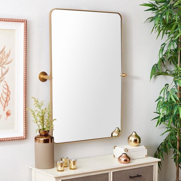 Safavieh 3.8 x 24 x 36 in. Delinah Brass Mirror - MRR2001C