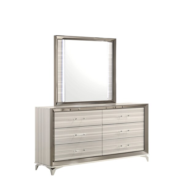 Global Furniture Usa Modern  Zebra Zambrano White Mirror With Led - 2517
