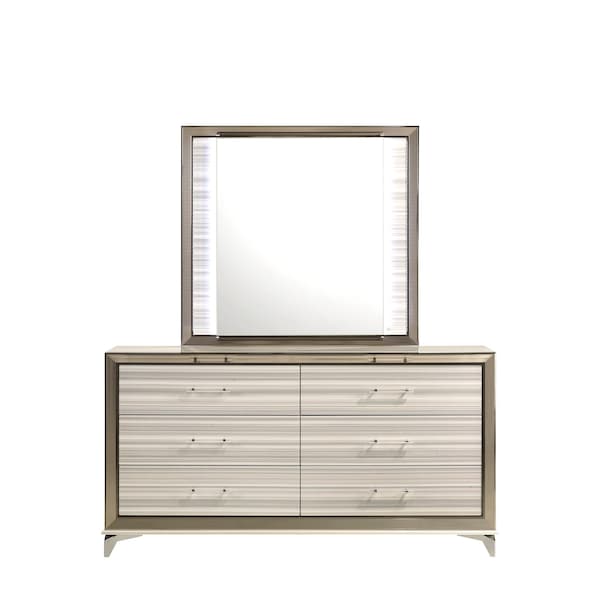 Global Furniture Usa Modern  Zebra Zambrano White Mirror With Led - 2517