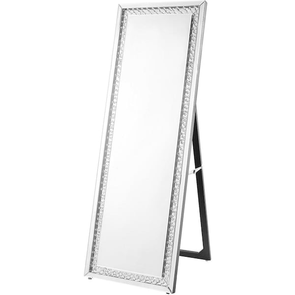 Blueprints 63 in. Sparkle Contemporary Standing Full Length Mirror - Wooden Easel, Clear - BL2222026
