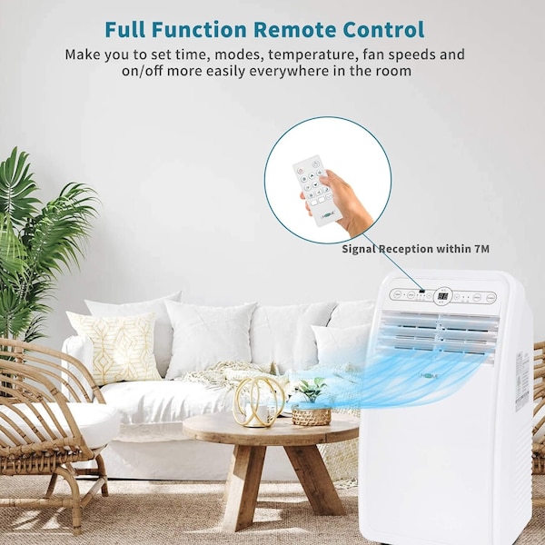 Edendirect 4,350 BTU DOE Portable Air Conditioner Cools 200 Sq. Ft. with Dehumidifier with Remote - ED-UPF1-08C