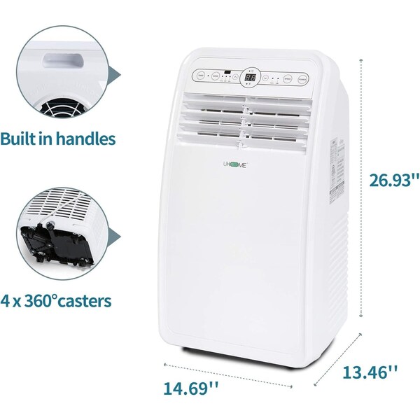 Edendirect 4,350 BTU DOE Portable Air Conditioner Cools 200 Sq. Ft. with Dehumidifier with Remote - ED-UPF1-08C
